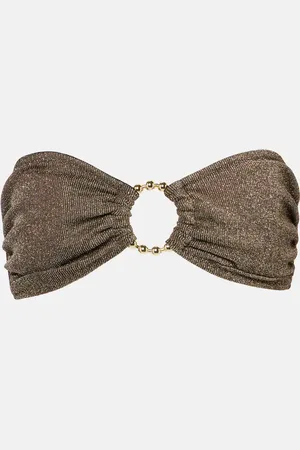 ALEXANDRA MIRO Carlotta lamÃ© bandeau bikini top