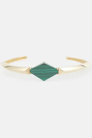 Aliita Deco Rombo 9kt gold arm cuff with malachite