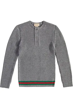 Gucci Web Stripe ribbed-knit wool sweater