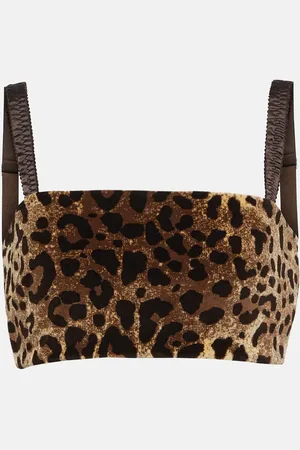 Dolce & Gabbana Leopard-print velvet crop top