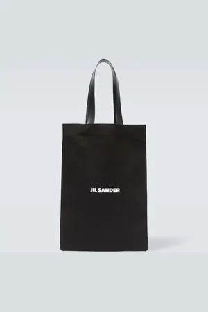 Jil Sander Logo cotton canvas tote bag