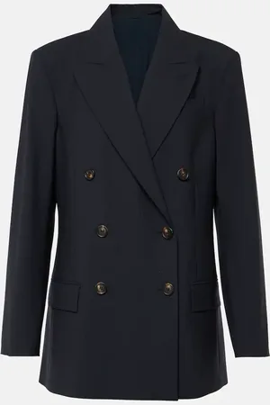 Brunello Cucinelli Double-breasted wool-blend blazer