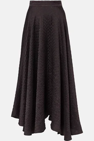 Loro Piana Quilted tie-detail silk maxi skirt