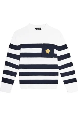 VERSACE Medusa striped cotton sweater