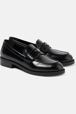 Prada Logo leather loafers