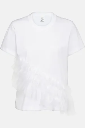 NOIR KEI NINOMIYA Tulle-trimmed cotton jersey T-shirt