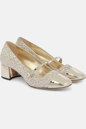 Jimmy Choo Elisa 45 glitter and leather pumps