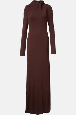 Alexander McQueen Gathered crÃªpe jersey gown
