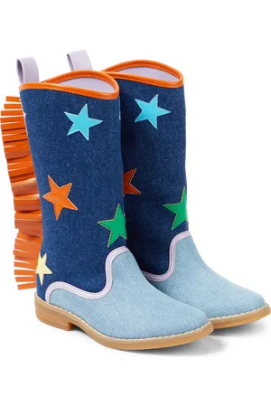 Stella McCartney Faux leather-trimmed cowboy boots