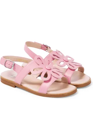 Il gufo Flower-embellished leather sandals