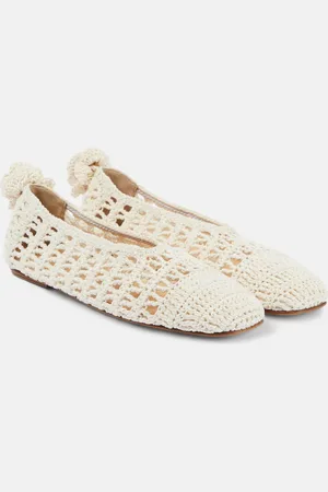 MAGDA BUTRYM Floral-appliquÃ© crochet ballet flats