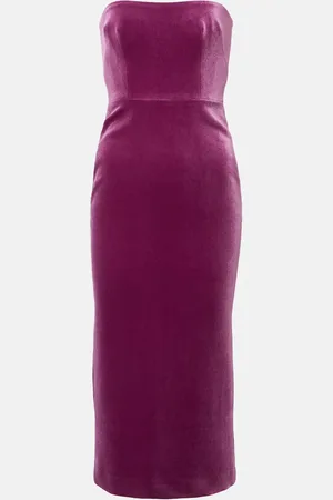 ALEX PERRY Strapless velvet midi dress