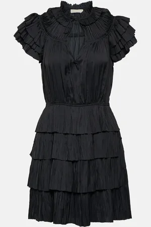 ULLA JOHNSON Vesna plisseÌ satin minidress