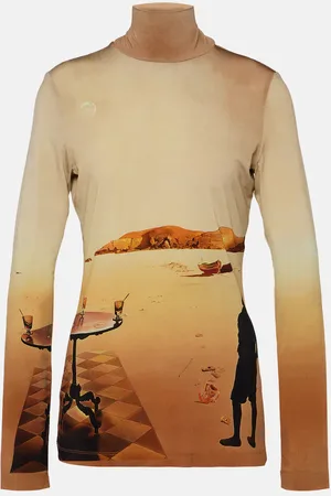 Paco rabanne Printed jersey turtleneck top