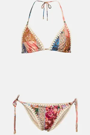 ZIMMERMANN Devi printed crochet-trimmed bikini