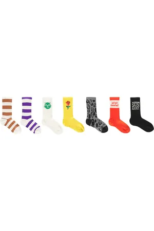 Mini Rodini Set of 7 printed cotton-blend socks