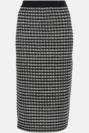 Tory Burch Wool and cotton-blend jacquard midi skirt