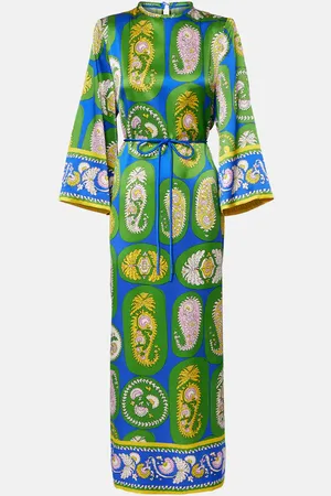 ALÉMAIS Printed silk satin maxi dress