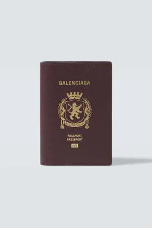 Balenciaga Logo leather passport holder