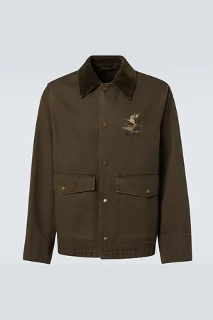 Burberry Corduroy-trimmed cotton twill field jacket