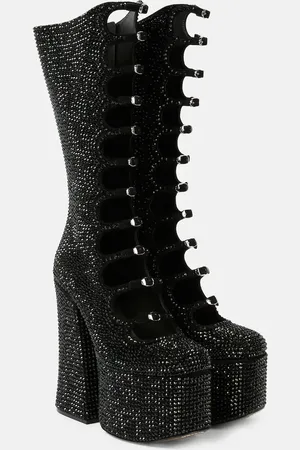 Marc Jacobs Kiki embellished suede platform knee-high boots
