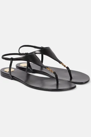 Saint Laurent Cassandra leather thong sandals