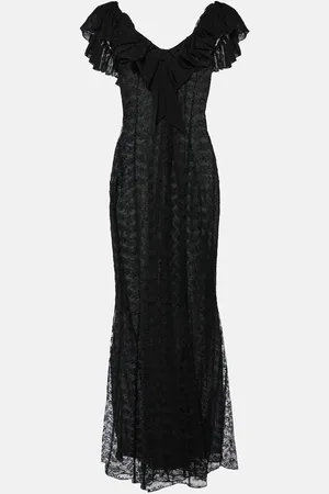 Alessandra Rich Bow-detail lace gown