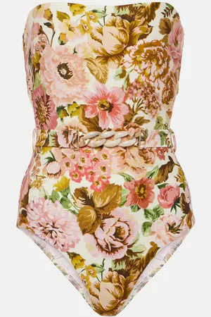 ZIMMERMANN Golden belted floral swimsuit