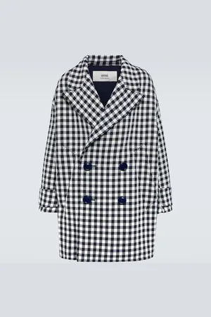 Ami Oversized houndstooth wool coat