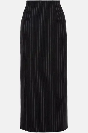 WARDROBE.NYC Contour pinstripe wool midi skirt