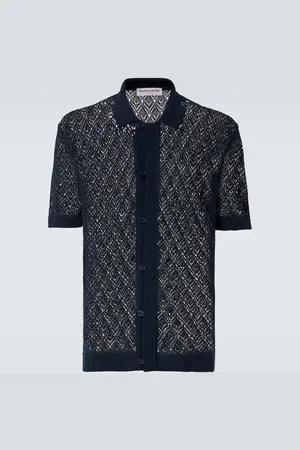 Orlebar Brown Tiernan pointelle cotton-blend polo shirt