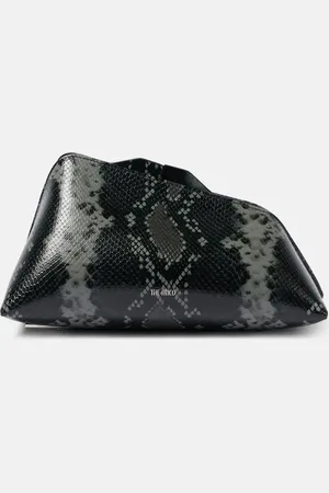 The Attico 8:30 PM snake-print leather clutch