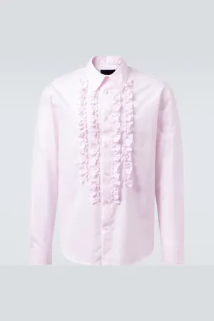 Simone Rocha Ruffled cotton poplin tuxedo shirt