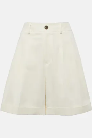 Etro Pleated cotton-blend gabardine shorts