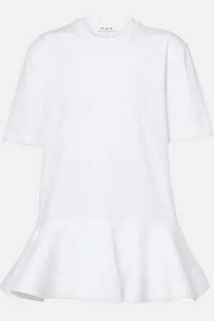 Alaïa Peplum cotton jersey T-shirt