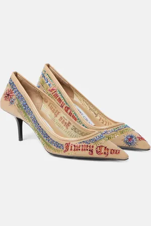 Jimmy Choo X Jean Paul Gaultier embellished mesh pumps
