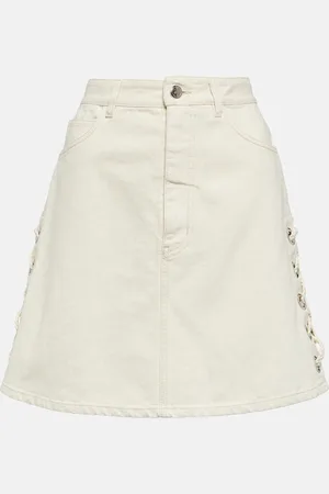Chloé High-rise cotton and linen skirt
