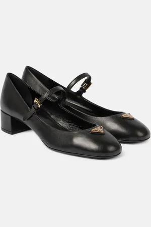 Prada 35 leather Mary Jane pumps