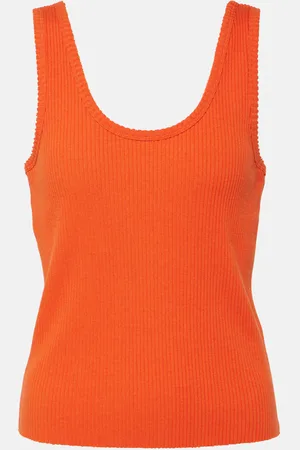 Vince Ribbed-knit cotton-blend tank top
