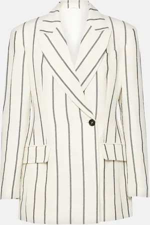 Brunello Cucinelli Embellished linen and cotton blazer