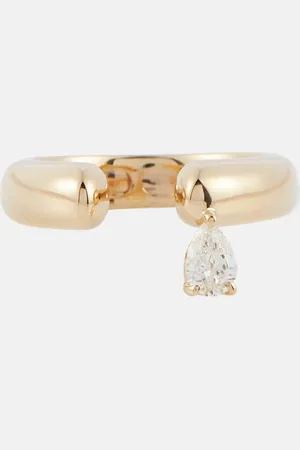 Rainbow K Tube 14kt gold ring with diamond