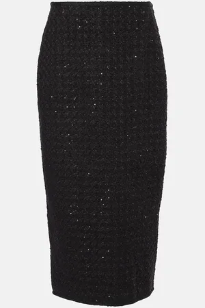 ROTATE Sequined bouclÃ© maxi skirt