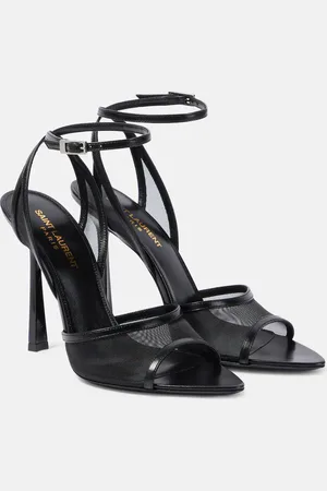 Saint Laurent Missy 110 leather-trimmed mesh sandals