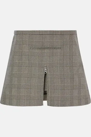 Courrèges Prince of Wales check wool-blend miniskirt