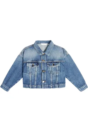 Palm Angels Logo cropped denim jacket