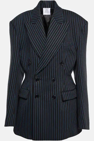 Vetements Pinstriped cotton-blend blazer