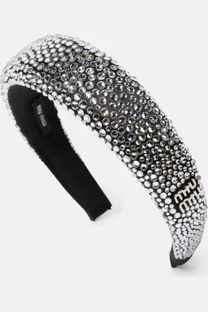 Miu Miu Logo crystal-embellished headband