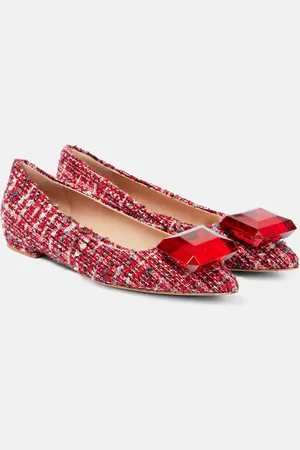 Gianvito Rossi Embellished bouclÃ© ballet flats