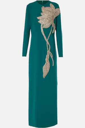 Costarellos Elea embellished crÃªpe gown