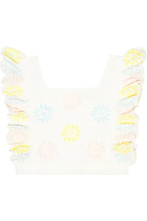 Stella McCartney Floral embroidered cotton top